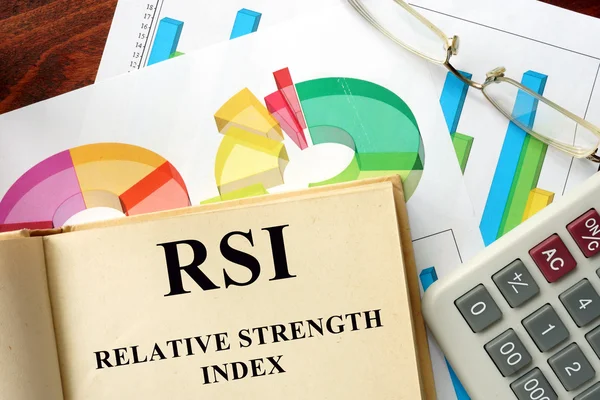 Words Relative Strength Index - RSI written on a book.