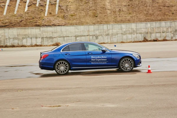 Kiev, Ukraine - OCTOBER 10, 2015: Mercedes Benz star experience. The series of test drives