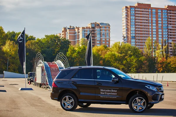 Kiev, Ukraine - OCTOBER 10, 2015: Mercedes Benz star experience. The series of test drives