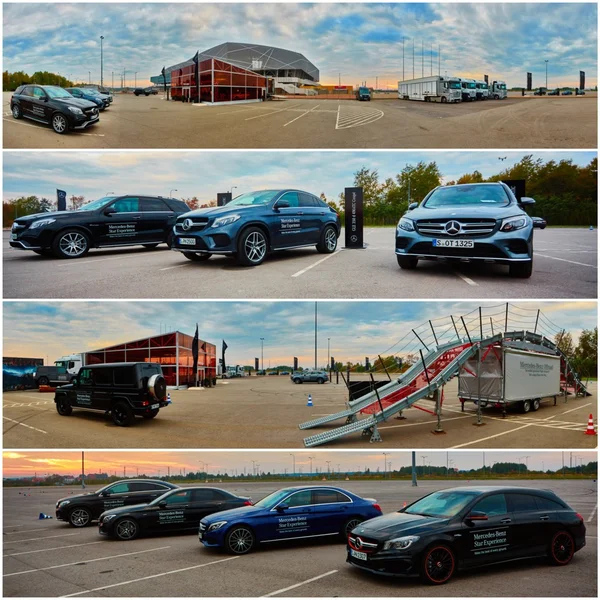 Lviv, Ukraine - OCTOBER 15, 2015: Mercedes Benz star experience. The interesting series of test drives