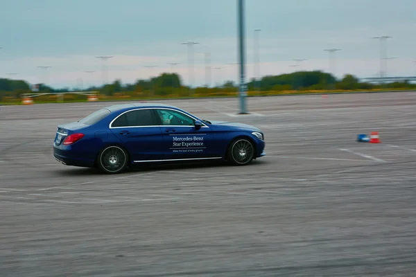 Lviv, Ukraine - OCTOBER 15, 2015: Mercedes Benz star experience. The interesting series of test drives