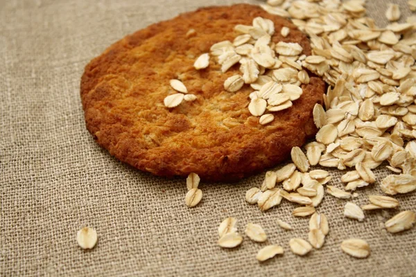 Oat-flakes oat cookies on flax