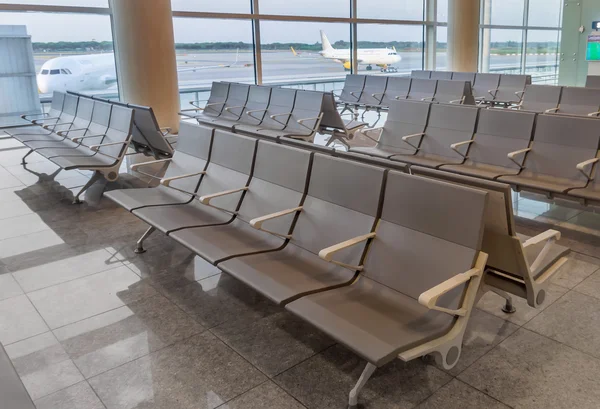 Row of chairs in Barcelona airport