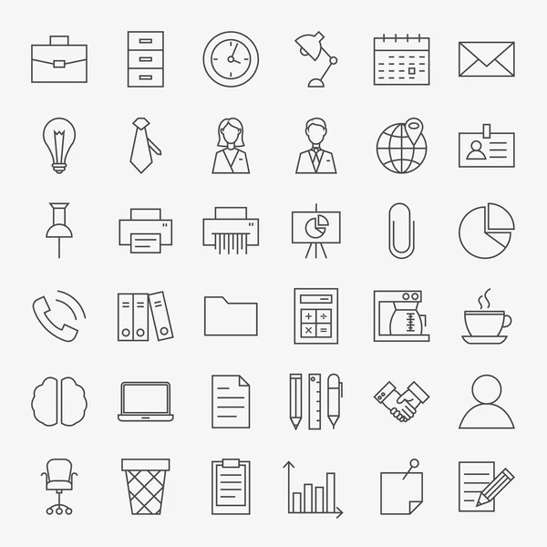 Business Office Life Line Art Design Icons Big Set