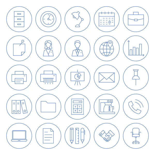 Line Circle Business Office Icons Set