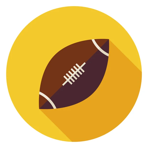 Flat Sports Ball American Football Circle Icon with Long Shadow