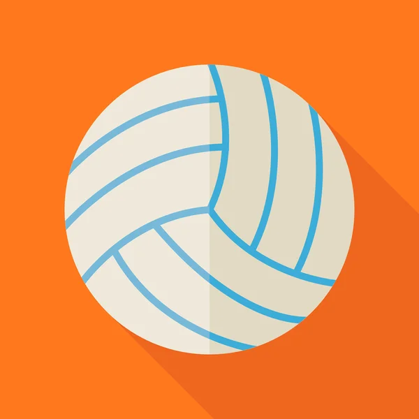 Flat Sports Ball Volleyball Illustration with Long Shadow