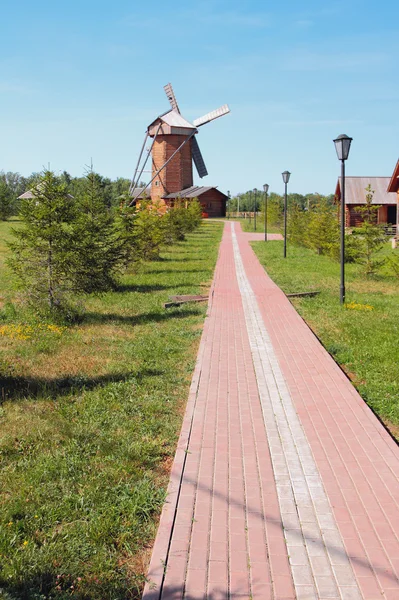 Path to windmill, Museum of bread. Bulgar, Russia