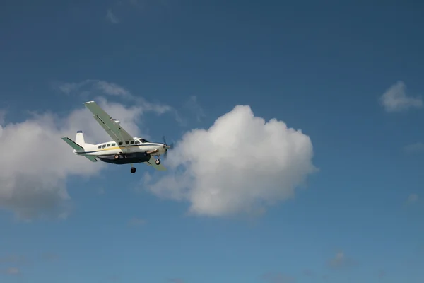Single-motor plane in sky