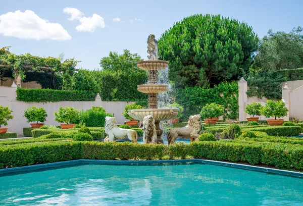 A view of Italian garden in Hamilton Botanical gardens in New Zealand