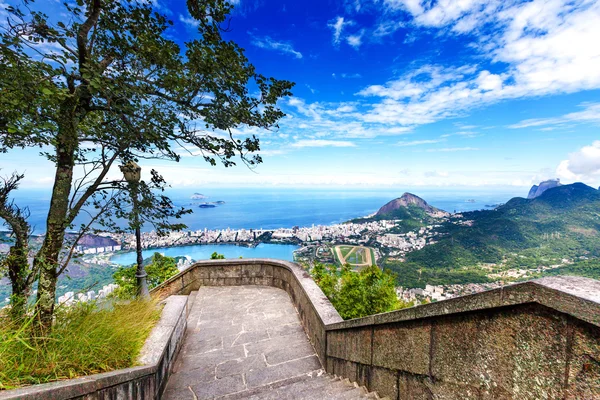View into Rio de Janeiro from the steps at Christ the Redeemer s