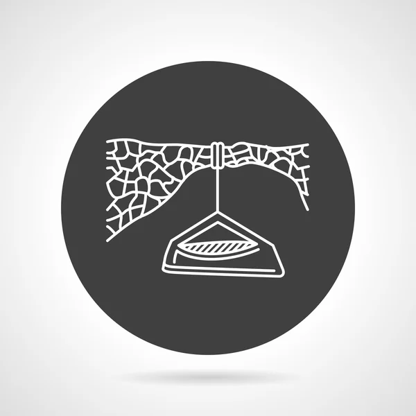 Hanging camp black round vector icon