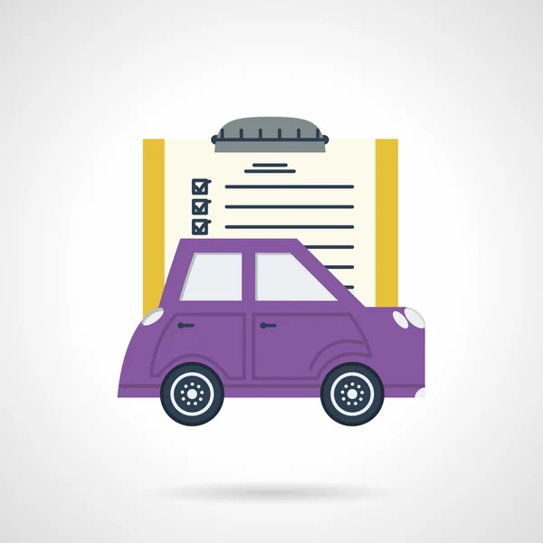 Automobile document flat vector icon