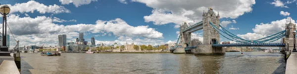Panoramic view of Tower Bridge and Tower of London