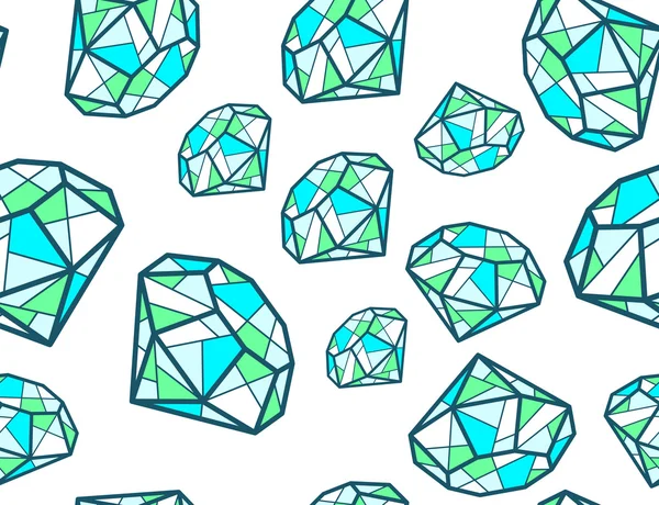 Pattern of emeralds of different sizes