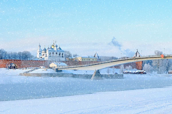 St Sophia Cathedral in Novgorod Kremlin in Veliky Novgorod, Russia, in winter sunny day