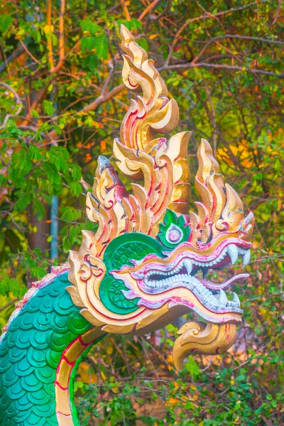 Thai dragon head sculpture.