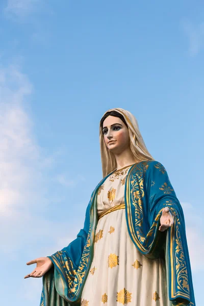 Saint Mary or the Blessed Virgin Mary, the mother of Jesus, in front of the Roman Catholic Diocese or Cathedral of the Immaculate Conception, Chanthaburi, Thailand.