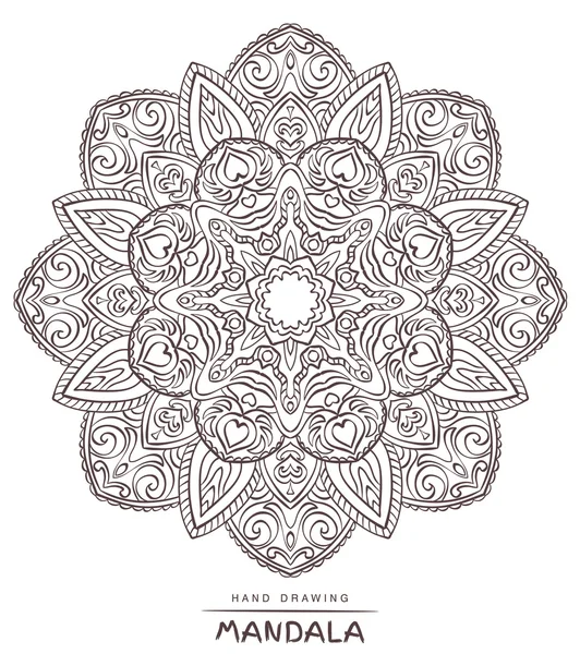 Vector mandala for coloring with ethnic decorative elements.
