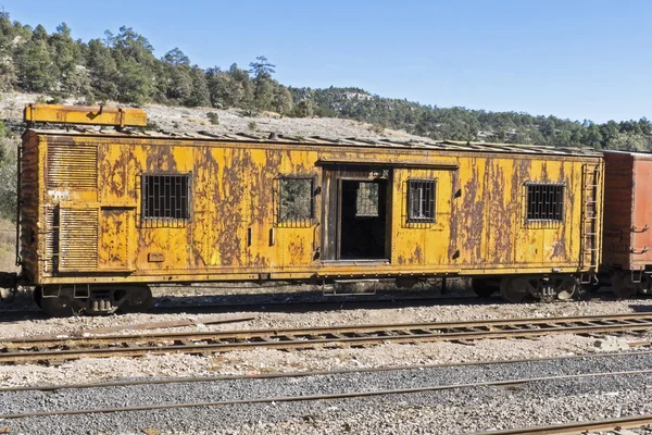 Old railroad car on a siding