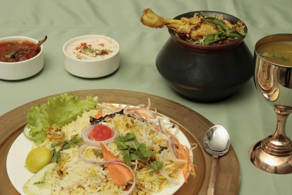 Biryani - An Indian rice dish made with rice, spices and a combination of meat or vegetables
