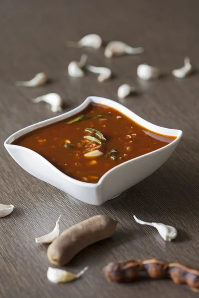 Spicy Tamarind and Garlic gravy from South India