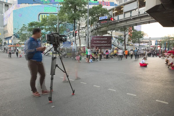 Camera and Camera man from Thailand news channel recording \