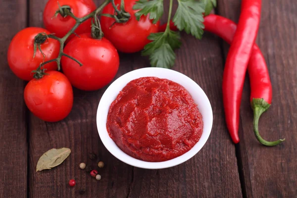 Tomato paste with pepper and spices