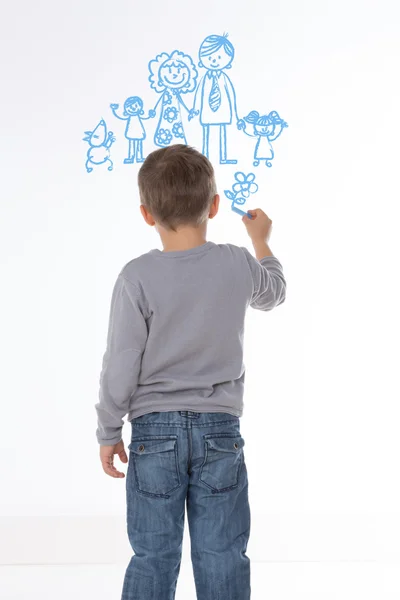 Happy family on white background