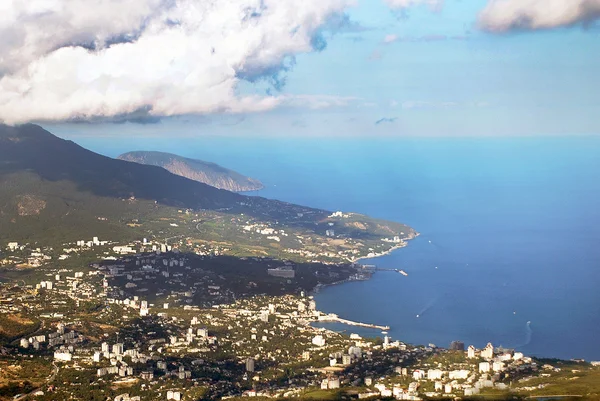 View of Yalta from the highest point of the mountain \