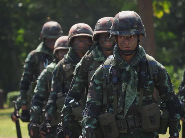 Thai soldier maneuver in Pranburi Thailand