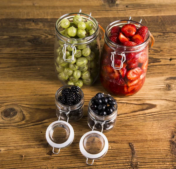 Forest fruit jam Jars of jam, fruit Jars of preserves, jams, fruit