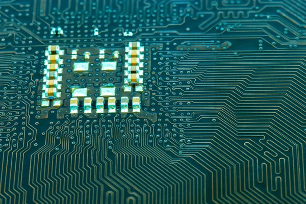 Close up image : electrical circuit mother board from computer
