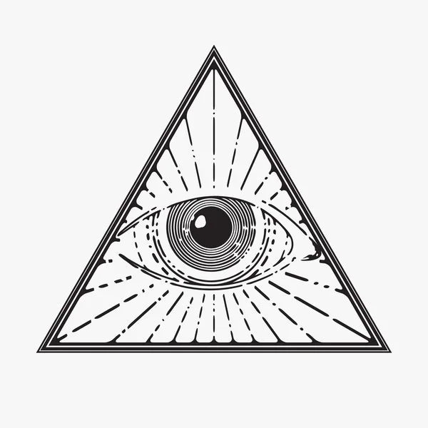 All seeing eye symbol, vector illustration
