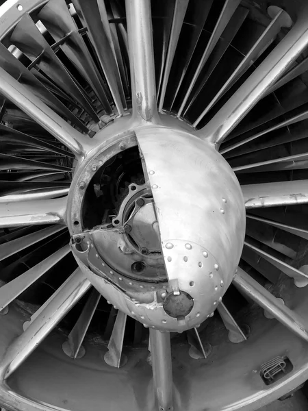 Close-up of jet engine