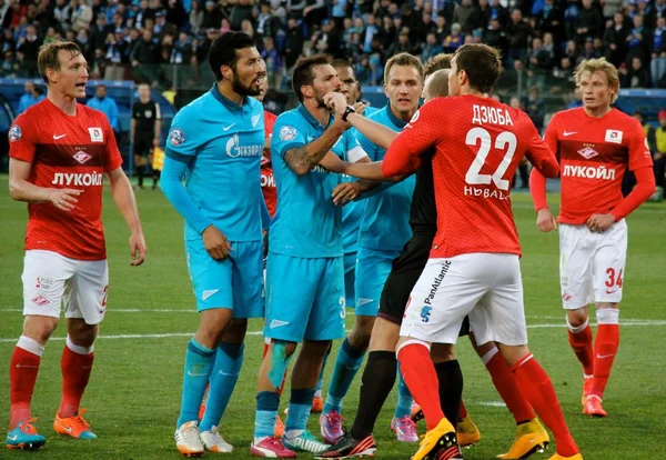Conflict during football match between fc Zenit and Spartak