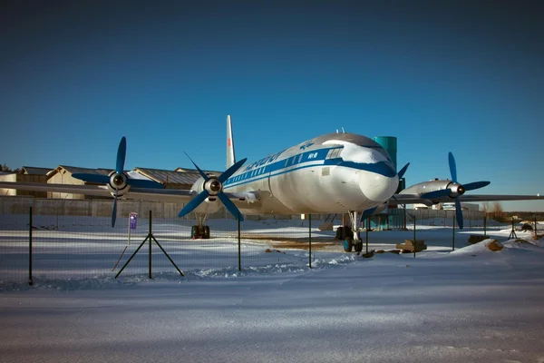 Plane on parking in winter