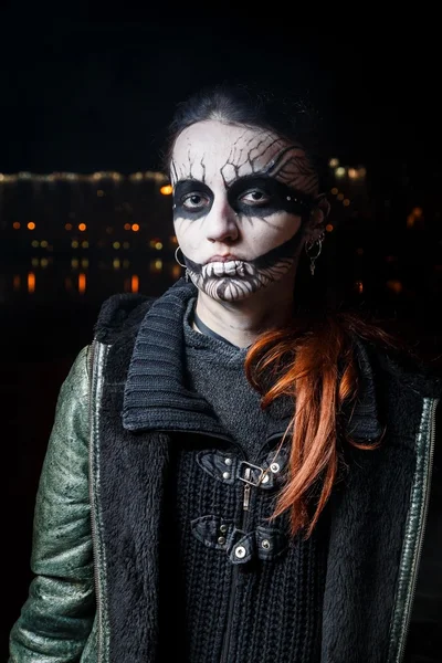 Girl with scary makeup for Halloween