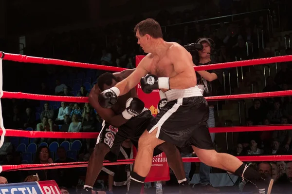 MOSCOW - 18 MARCH, 2016 : Professional boxing show Fight For The Future. Jheritz Chaves versus Vage Sarukhanyan (won) fought for the WBC EPBC (Eurasia Pacific Boxing Council) belt.