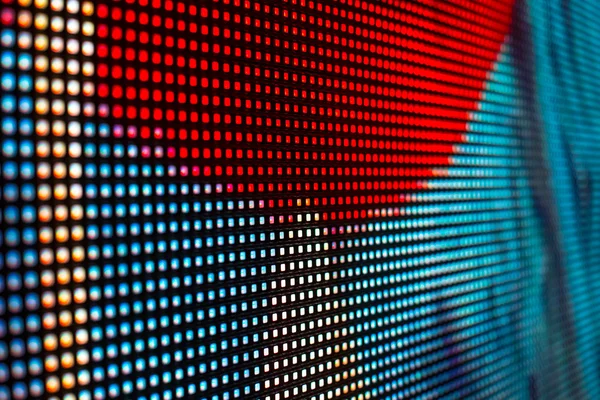 Red and teal colored smd LED screen