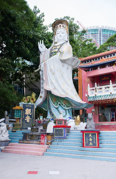HONG KONG - JUN 12, Repulse Bay, is a bay in the southern part of Hong Kong Island and Kwan Yin Temple Shrine is a Taoist shrine at the southeastern end of Repulse Bay on June 12, 2015.