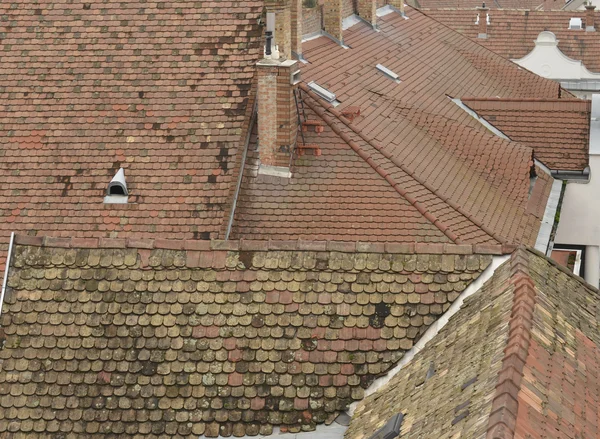 View of the tile roofs houses.
