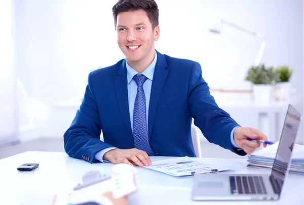 Business people working with laptop in an office