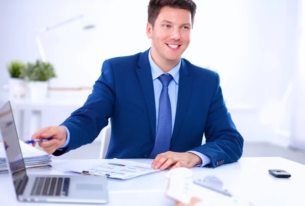 Business people working with laptop in an office