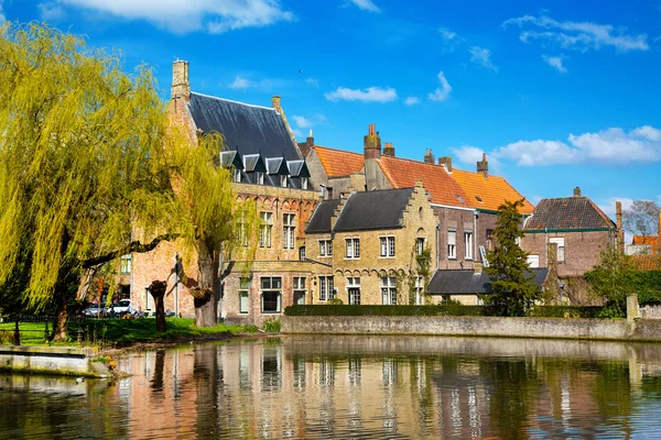 Bruges, Belgium, Lake of Love, Minnewater, medieval houses