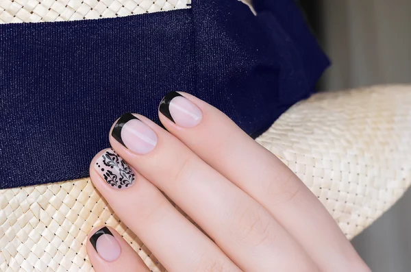 Beautiful black nail art design