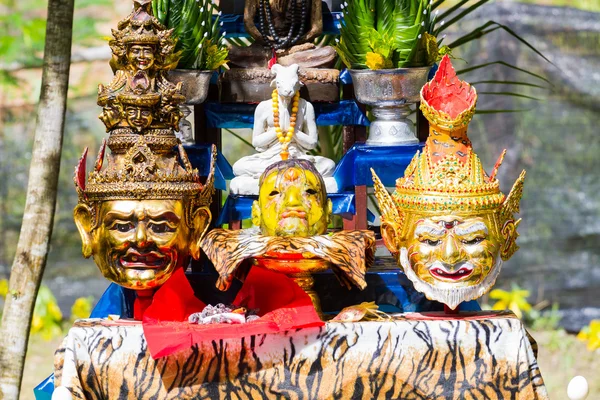 CHIANG RAI, THAILAND - SEPTEMBER 1 : set of altar table in ancient Thai traditional style on September 1, 2016 in Chiang rai, Thailand.