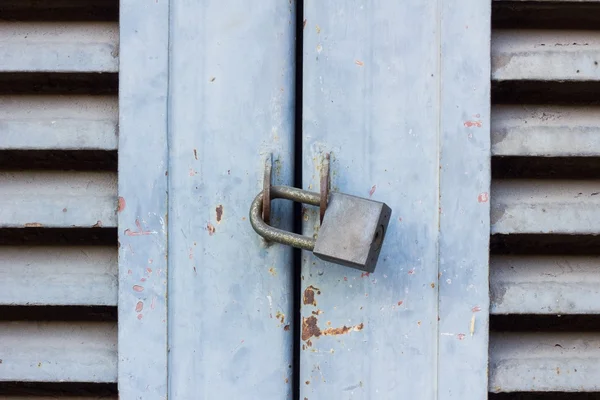 Old Key Lock on Close Wood Door