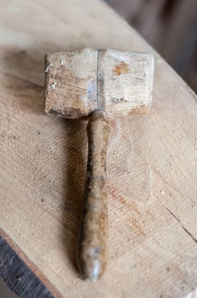 Old wooden mallet