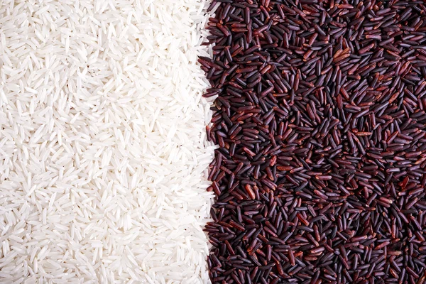 Close up organic black and white rice background, texture